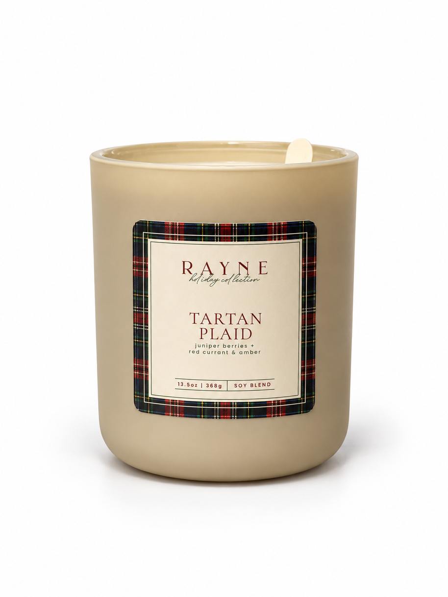 Tartan Plaid Coconut Soy Blend Candle, 13.5 oz.